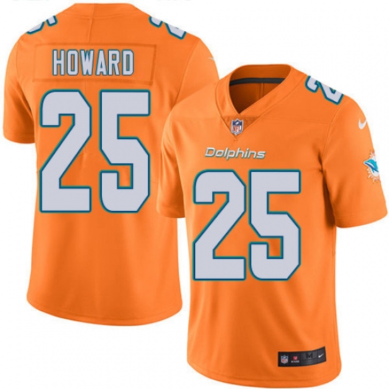Youth Nike Dolphins 25 Xavien Howard Orange Stitched NFL Limited Rush Jersey Youth Nike Dolphins 25 Xavien Howard Orange Stitched NFL Limited Rush Jersey