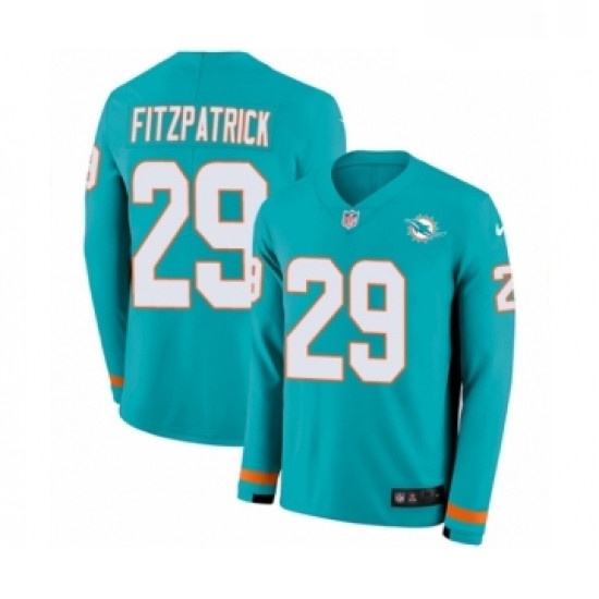 Youth Nike Miami Dolphins 29 Minkah Fitzpatrick Limited Aqua Therma Long Sleeve NFL Jersey Youth Nike Miami Dolphins 29 Minkah Fitzpatrick Limited Aqua Therma Long Sleeve NFL Jersey