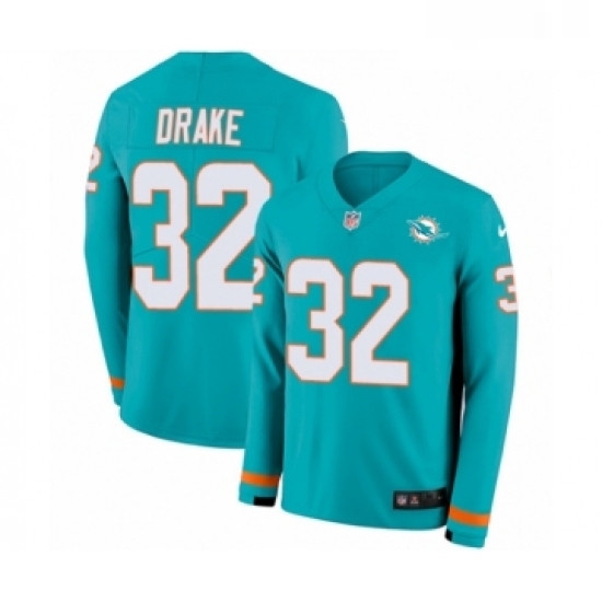 Youth Nike Miami Dolphins 32 Kenyan Drake Limited Aqua Therma Long Sleeve NFL Jersey Youth Nike Miami Dolphins 32 Kenyan Drake Limited Aqua Therma Long Sleeve NFL Jersey