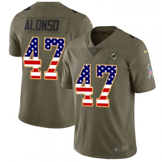 Youth Nike Miami Dolphins 47 Kiko Alonso Limited OliveUSA Flag 2017 Salute to Service NFL Jersey Youth Nike Miami Dolphins 47 Kiko Alonso Limited OliveUSA Flag 2017 Salute to Service NFL Jersey