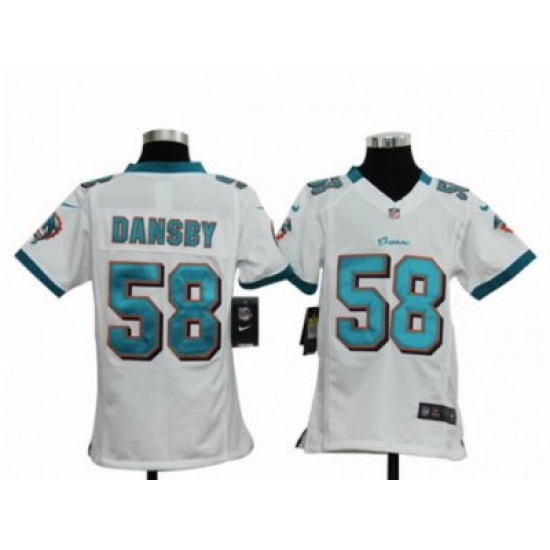 Youth Nike NFL Miami Dolphins #58 Karlos Dansby white Jerseys Youth Nike NFL Miami Dolphins #58 Karlos Dansby white Jerseys