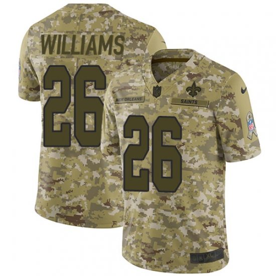 Limited Nike Camo Mens P. J. Williams Jersey NFL 26 New Orleans Saints 2018 Salute to Service