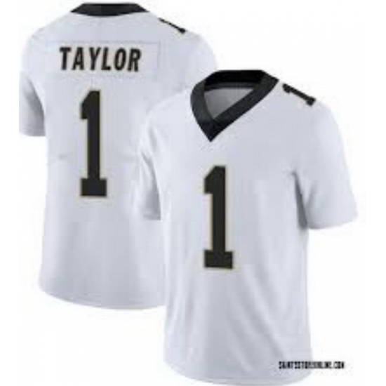 Men New Orleans Saints 1 Alontae Taylor Limited White Vapor Untouchable Jersey Men New Orleans Saints 1 Alontae Taylor Limited White Vapor Untouchable Jersey