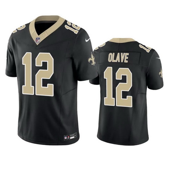 Men New Orleans Saints 12 Chris Olave Black 2023 F.U.S.E. Vapor Untouchable Limited Stitched Jersey Men New Orleans Saints 12 Chris Olave Black 2023 F.U.S.E. Vapor Untouchable Limited Stitched Jersey
