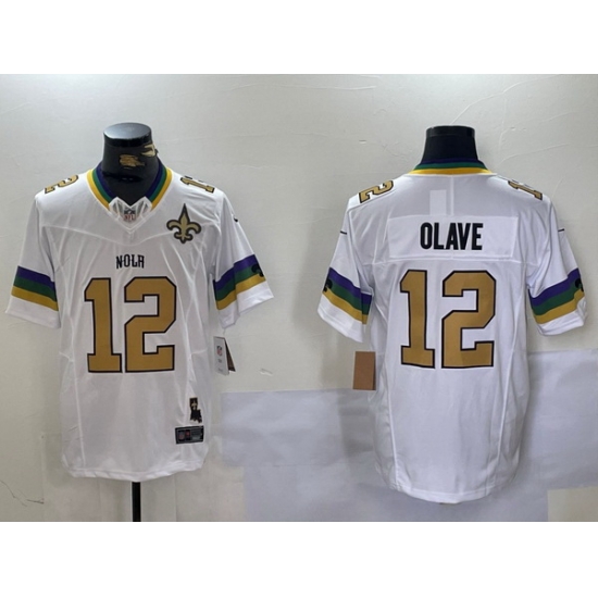 Men New Orleans Saints 12 Chris Olave BlackWhite 1987 Legacy Cool Base Stitched Baseball Jersey 3 Men New Orleans Saints 12 Chris Olave BlackWhite 1987 Legacy Cool Base Stitched Baseball Jersey 3