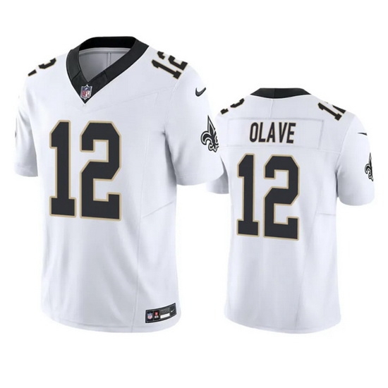 Men New Orleans Saints 12 Chris Olave White 2023 F U S E Vapor Untouchable Limited Stitched Jersey Men New Orleans Saints 12 Chris Olave White 2023 F U S E Vapor Untouchable Limited Stitched Jersey