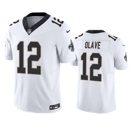 Men New Orleans Saints 12 Chris Olave White 2023 F.U.S.E. Vapor Untouchable Limited Stitched Jersey Men New Orleans Saints 12 Chris Olave White 2023 F.U.S.E. Vapor Untouchable Limited Stitched Jersey