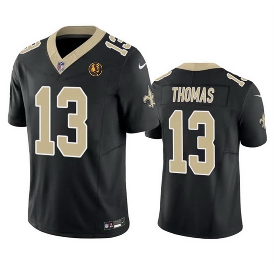 Men New Orleans Saints 13 Michael Thomas Black 2023 F U S E With John Madden Patch Vapor Limited Stitched Football Jersey Men New Orleans Saints 13 Michael Thomas Black 2023 F U S E With John Madden Patch Vapor Limited Stitched Football Jersey
