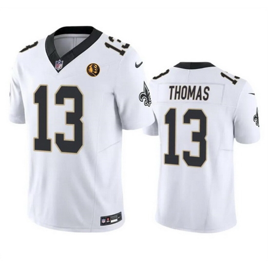 Men New Orleans Saints 13 Michael Thomas White 2023 F U S E With John Madden Patch Vapor Limited Stitched Football Jersey Men New Orleans Saints 13 Michael Thomas White 2023 F U S E With John Madden Patch Vapor Limited Stitched Football Jersey
