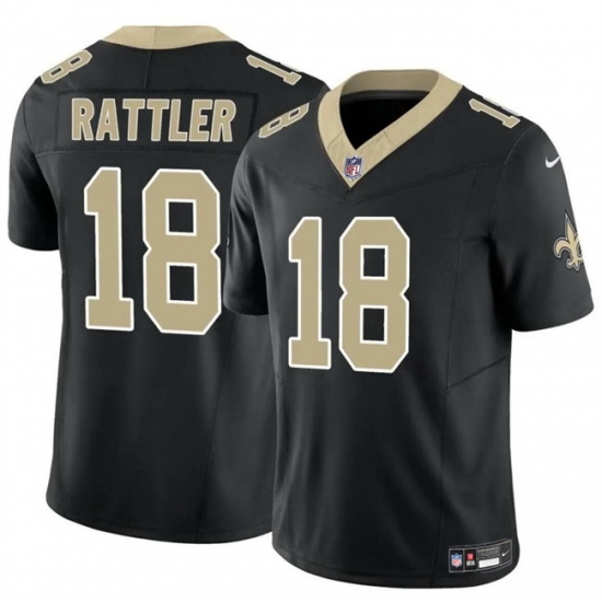 Men New Orleans Saints 18 Spencer Rattler Black F U S E Vapor Limited Stitched Football Jersey Men New Orleans Saints 18 Spencer Rattler Black F U S E Vapor Limited Stitched Football Jersey