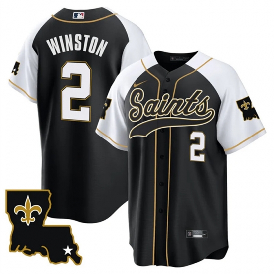 Men New Orleans Saints 2 Jameis Winston Black White 1987 Legacy Cool Base Stitched Baseball Jersey Men New Orleans Saints 2 Jameis Winston Black White 1987 Legacy Cool Base Stitched Baseball Jersey