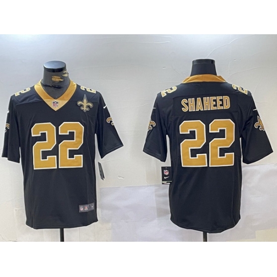 Men New Orleans Saints 22 Rashid Shaheed Black Vapor Limited Stitched Football Jersey 1 Men New Orleans Saints 22 Rashid Shaheed Black Vapor Limited Stitched Football Jersey 1
