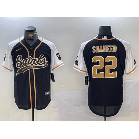 Men New Orleans Saints 22 Rashid Shaheed BlackWhite 1987 Legacy Cool Base Stitched Baseball Jersey 5 Men New Orleans Saints 22 Rashid Shaheed BlackWhite 1987 Legacy Cool Base Stitched Baseball Jersey 5