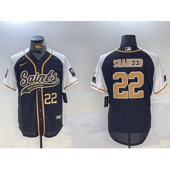 Men New Orleans Saints 22 Rashid Shaheed BlackWhite 1987 Legacy Cool Base Stitched Baseball Jersey Men New Orleans Saints 22 Rashid Shaheed BlackWhite 1987 Legacy Cool Base Stitched Baseball Jersey