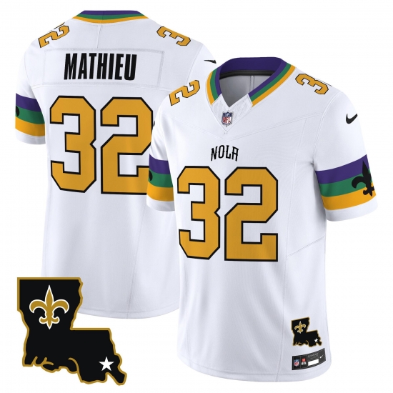 Men New Orleans Saints 32 Tyrann Mathieu White 2024 F U S E Vapor Limited Stitched Jersey Men New Orleans Saints 32 Tyrann Mathieu White 2024 F U S E Vapor Limited Stitched Jersey