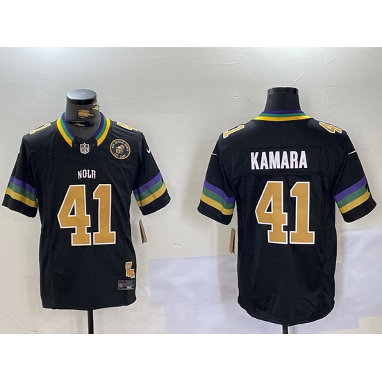 Men New Orleans Saints 41 Alvin Kamara Black 2024 F U S E Vapor Limited Stitched Jersey 3 Men New Orleans Saints 41 Alvin Kamara Black 2024 F U S E Vapor Limited Stitched Jersey 3