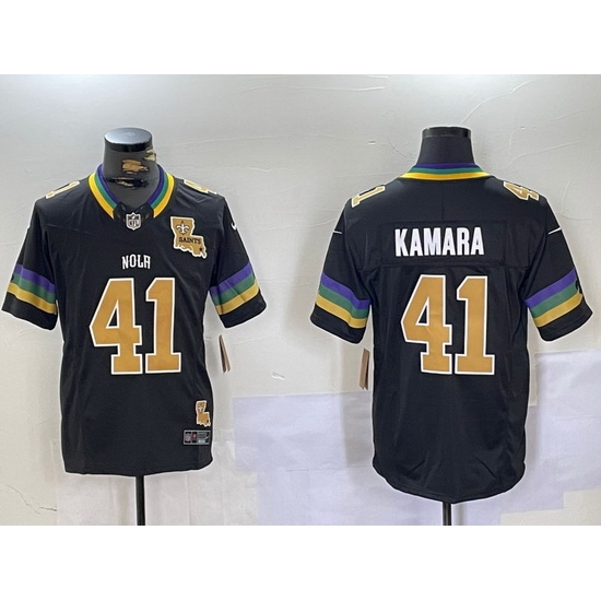 Men New Orleans Saints 41 Alvin Kamara Black 2024 F U S E Vapor Limited Stitched Jersey 5 Men New Orleans Saints 41 Alvin Kamara Black 2024 F U S E Vapor Limited Stitched Jersey 5