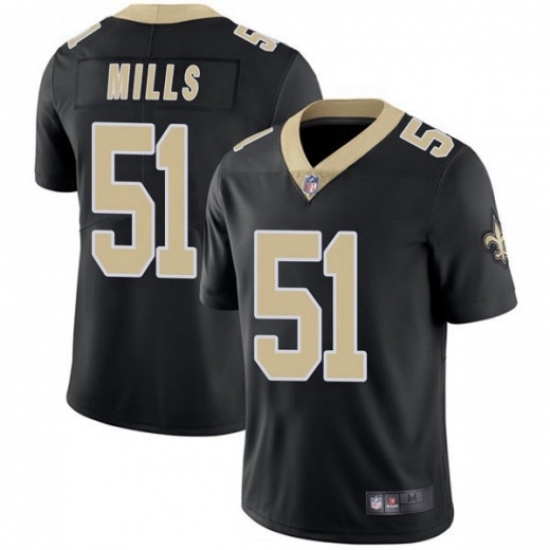 Men New Orleans Saints 51 Sam Mills Black Vapor Untouchable Limited Jersey Men New Orleans Saints 51 Sam Mills Black Vapor Untouchable Limited Jersey