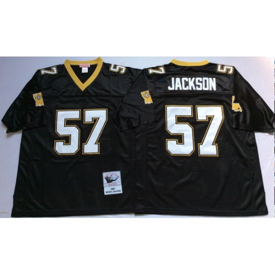 Men New Orleans Saints 57 Rickey Jackson Black M&N Throwback Jersey Men New Orleans Saints 57 Rickey Jackson Black M&N Throwback Jersey
