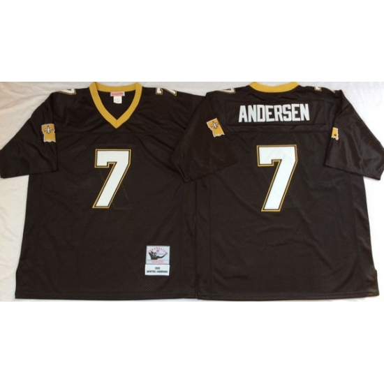 Men New Orleans Saints 7 Morten Anderson Black M&N Throwback Jersey Men New Orleans Saints 7 Morten Anderson Black M&N Throwback Jersey