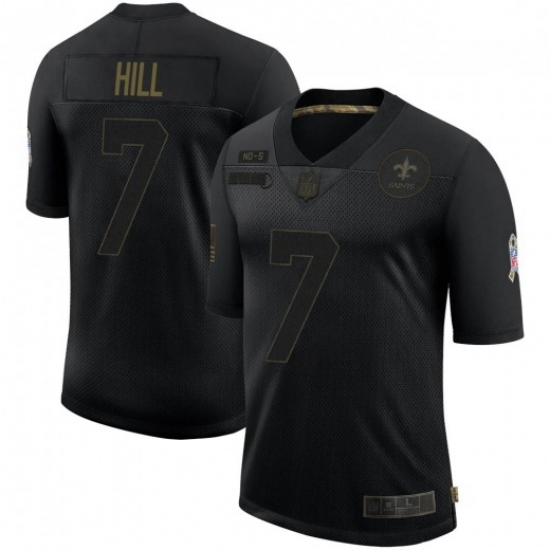 Men New Orleans Saints 7 Taysom Hill Black 2020 Salute To Service Limited Jersey Men New Orleans Saints 7 Taysom Hill Black 2020 Salute To Service Limited Jersey