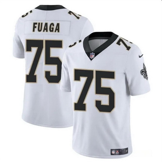 Men New Orleans Saints 75 Taliese Fuaga White 2024 Draft Vapor Limited Stitched Football Jersey Men New Orleans Saints 75 Taliese Fuaga White 2024 Draft Vapor Limited Stitched Football Jersey