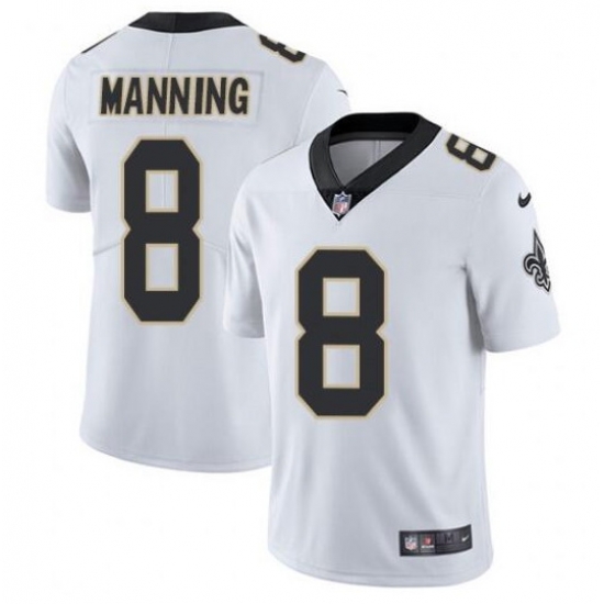 Men New Orleans Saints 8 Archie Manning 2021 White Vapor Untouchable Limited Stitched Jersey Men New Orleans Saints 8 Archie Manning 2021 White Vapor Untouchable Limited Stitched Jersey