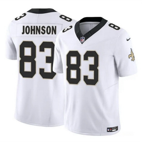 Men New Orleans Saints 83 Juwan Johnson White 2023 F U S E Vapor Untouchable Limited Stitched Jersey Men New Orleans Saints 83 Juwan Johnson White 2023 F U S E Vapor Untouchable Limited Stitched Jersey