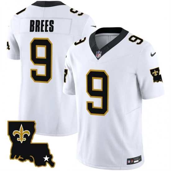 Men New Orleans Saints 9 Drew Brees White 2023 F U S E 1987 Legacy Vapor Stitched Jersey Men New Orleans Saints 9 Drew Brees White 2023 F U S E 1987 Legacy Vapor Stitched Jersey