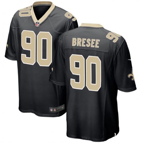Men New Orleans Saints 90 Bryan Bresee Black 2023 Draft Stitched Game Jersey Men New Orleans Saints 90 Bryan Bresee Black 2023 Draft Stitched Game Jersey