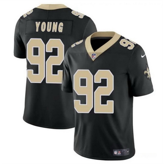 Men New Orleans Saints 92 Chase Young Black Vapor Limited Stitched Football Jersey Men New Orleans Saints 92 Chase Young Black Vapor Limited Stitched Football Jersey