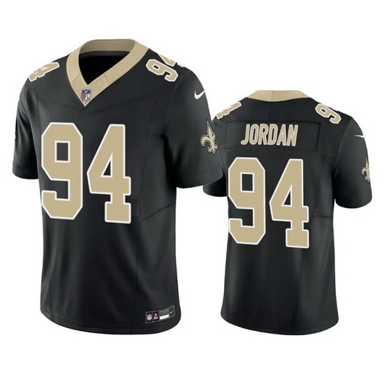 Men New Orleans Saints 94 Cameron Jordan Black 2023 F.U.S.E. Vapor Untouchable Limited Stitched Jersey Men New Orleans Saints 94 Cameron Jordan Black 2023 F.U.S.E. Vapor Untouchable Limited Stitched Jersey
