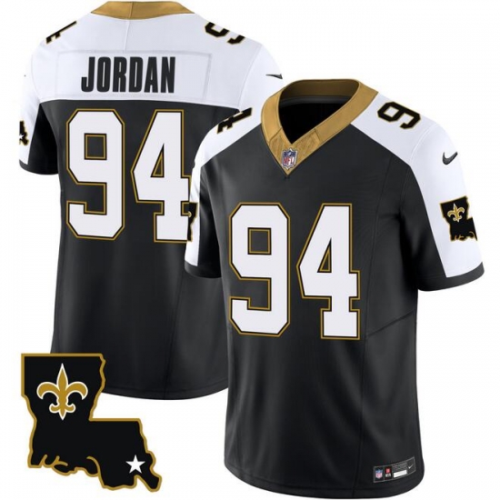 Men New Orleans Saints 94 Cameron Jordan Black White 2023 F U S E 1987 Legacy Vapor Stitched Jersey Men New Orleans Saints 94 Cameron Jordan Black White 2023 F U S E 1987 Legacy Vapor Stitched Jersey