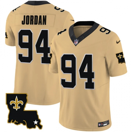 Men New Orleans Saints 94 Cameron Jordan Gold 2023 F U S E 1987 Legacy Vapor Stitched Jersey Men New Orleans Saints 94 Cameron Jordan Gold 2023 F U S E 1987 Legacy Vapor Stitched Jersey