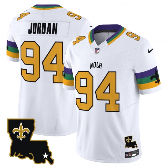 Men New Orleans Saints 94 Cameron Jordan White 2024 F U S E Vapor Limited Stitched Jersey Men New Orleans Saints 94 Cameron Jordan White 2024 F U S E Vapor Limited Stitched Jersey