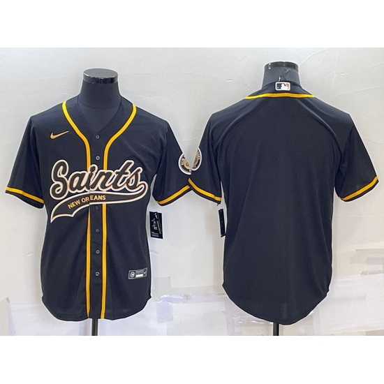Men New Orleans Saints Blank Black Cool Base Stitched Baseball Jersey Men New Orleans Saints Blank Black Cool Base Stitched Baseball Jersey