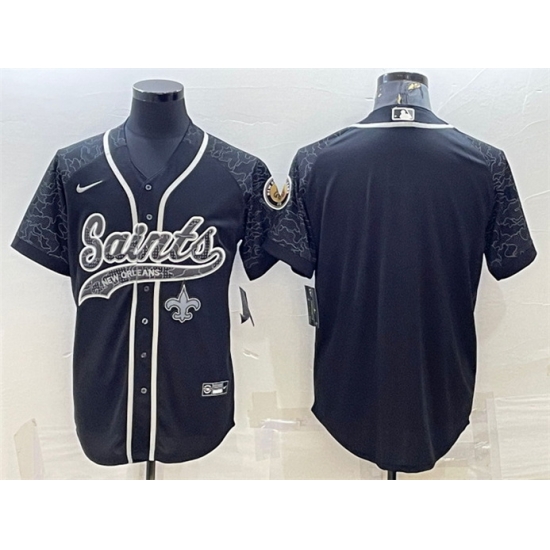 Men New Orleans Saints Blank Black Reflective With Patch Cool Base Stitched Baseball Jersey Men New Orleans Saints Blank Black Reflective With Patch Cool Base Stitched Baseball Jersey