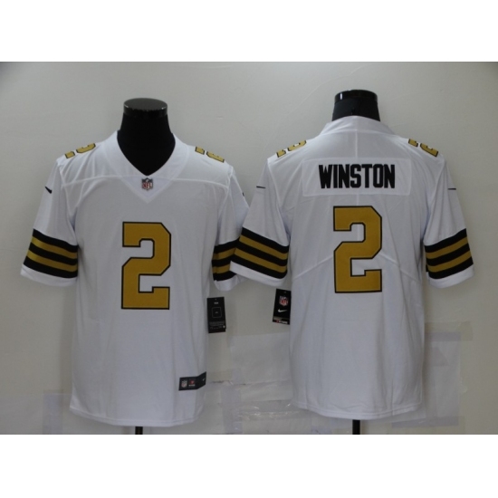 Men's New Orleans Saints #2 Jameis Winston White Limited Jersey Men's New Orleans Saints #2 Jameis Winston White Limited Jersey