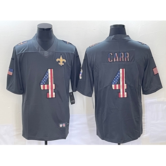 Men's New Orleans Saints #4 Derek Carr 2019 Black Salute To Service USA Flag Fashion Limited Jersey Men's New Orleans Saints #4 Derek Carr 2019 Black Salute To Service USA Flag Fashion Limited Jersey