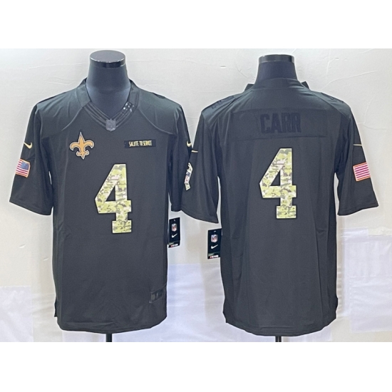 Men's New Orleans Saints #4 Derek Carr Black Anthracite 2016 Salute To Service Stitched NFL Nike Limited Jersey Men's New Orleans Saints #4 Derek Carr Black Anthracite 2016 Salute To Service Stitched NFL Nike Limited Jersey