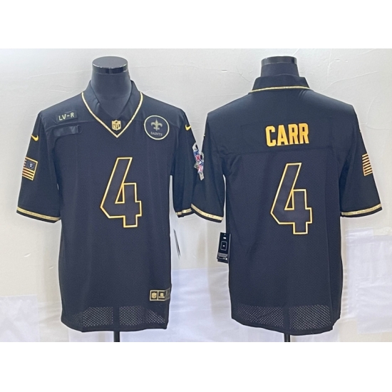 Men's New Orleans Saints #4 Derek Carr Black Gold 2020 Salute To Service Stitched NFL Nike Limited Jersey Men's New Orleans Saints #4 Derek Carr Black Gold 2020 Salute To Service Stitched NFL Nike Limited Jersey