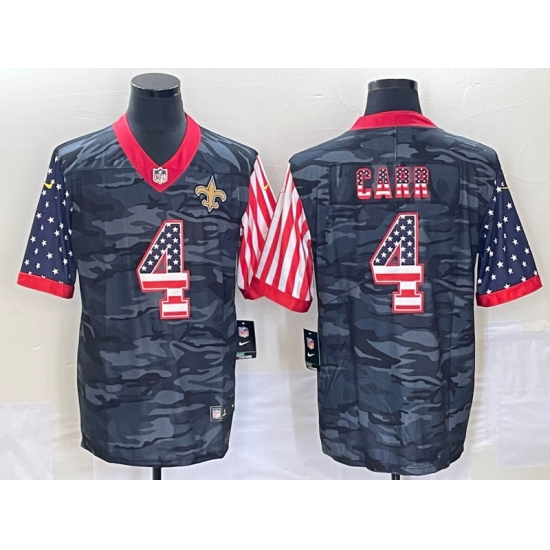 Men's New Orleans Saints #4 Derek Carr USA Camo 2020 Salute To Service Stitched NFL Nike Limited Jersey Men's New Orleans Saints #4 Derek Carr USA Camo 2020 Salute To Service Stitched NFL Nike Limited Jersey