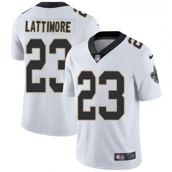 Mens Nike New Orleans Saints 23 Marshon Lattimore White Vapor Untouchable Limited Player NFL Jersey Mens Nike New Orleans Saints 23 Marshon Lattimore White Vapor Untouchable Limited Player NFL Jersey