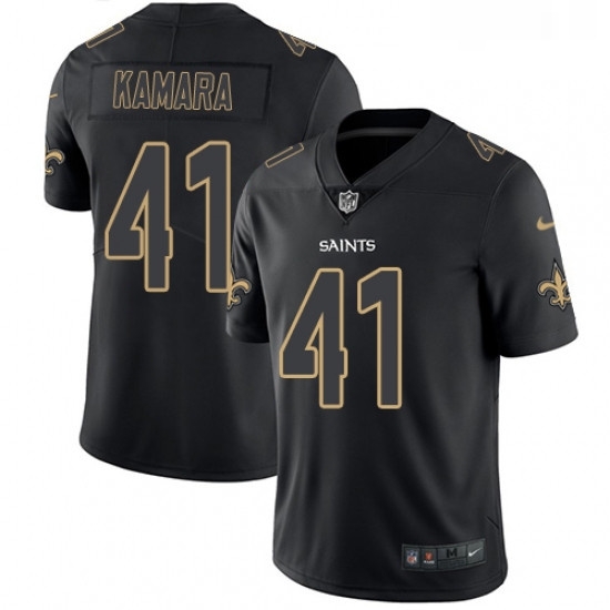 Mens Nike New Orleans Saints 41 Alvin Kamara Limited Black Rush Impact NFL Jersey Mens Nike New Orleans Saints 41 Alvin Kamara Limited Black Rush Impact NFL Jersey