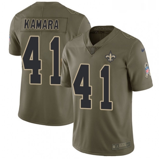 Mens Nike New Orleans Saints 41 Alvin Kamara Limited Olive 2017 Salute to Service NFL Jersey Mens Nike New Orleans Saints 41 Alvin Kamara Limited Olive 2017 Salute to Service NFL Jersey