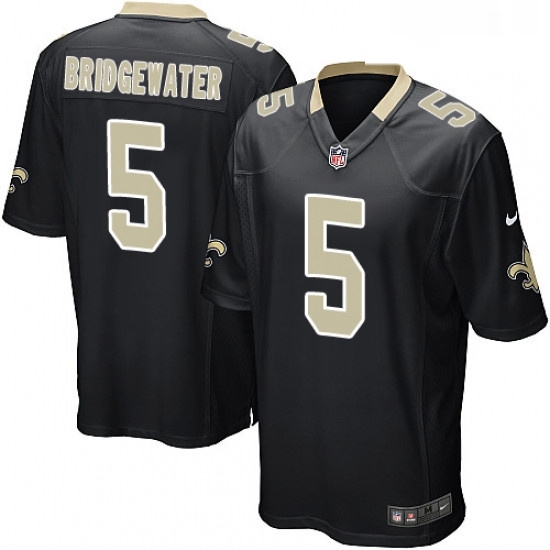 Mens Nike New Orleans Saints 5 Teddy Bridgewater Game Black Team Color NFL Jersey Mens Nike New Orleans Saints 5 Teddy Bridgewater Game Black Team Color NFL Jersey