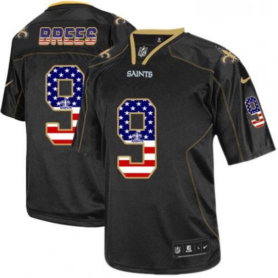 Mens Nike New Orleans Saints 9 Drew Brees Elite Black USA Flag Fashion NFL Jersey Mens Nike New Orleans Saints 9 Drew Brees Elite Black USA Flag Fashion NFL Jersey