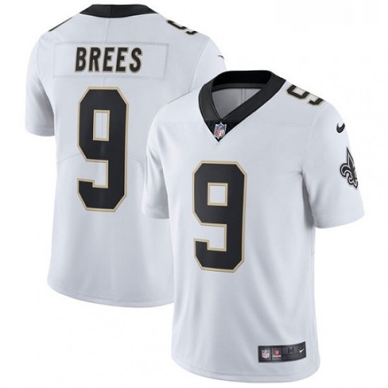 Mens Nike New Orleans Saints 9 Drew Brees White Vapor Untouchable Limited Player NFL Jersey Mens Nike New Orleans Saints 9 Drew Brees White Vapor Untouchable Limited Player NFL Jersey