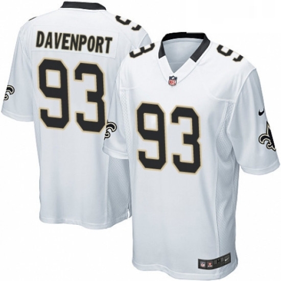 Mens Nike New Orleans Saints 93 Marcus Davenport Game White NFL Jersey Mens Nike New Orleans Saints 93 Marcus Davenport Game White NFL Jersey