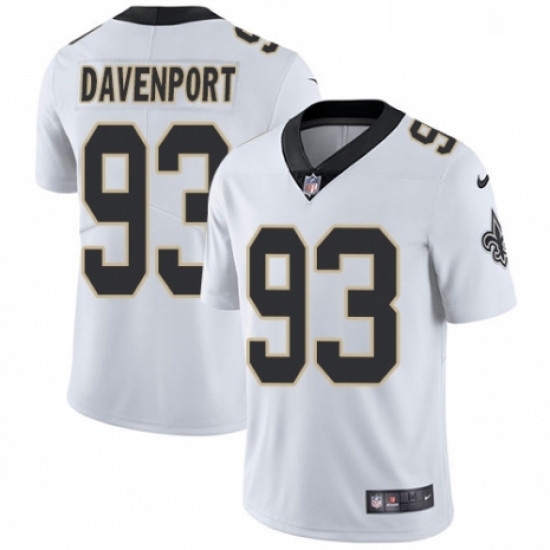 Mens Nike New Orleans Saints 93 Marcus Davenport White Vapor Untouchable Limited Player NFL Jersey Mens Nike New Orleans Saints 93 Marcus Davenport White Vapor Untouchable Limited Player NFL Jersey